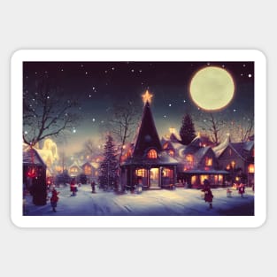 Winter Holiday Chrismas tree Landscap gift designs Series 03 Sticker